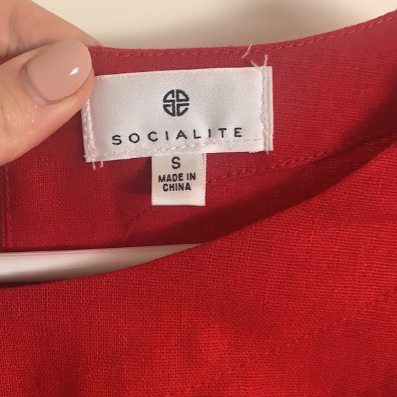 Red Ruffle Wrap Dress - Picture 3 of 3